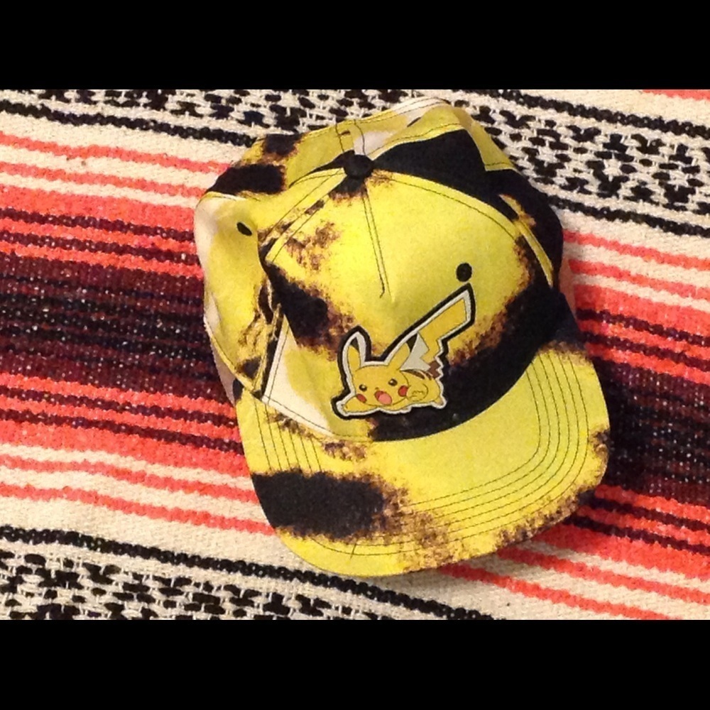 Pokémon Pikachu Yellow and Black Flat Brim Hat.